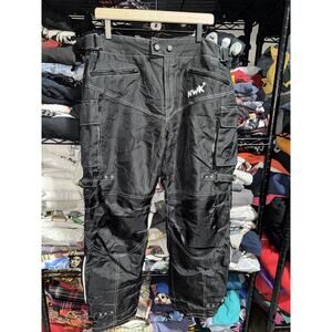 Y2K HWK Motorcyle Riding Black Pants Grunge Style Size Xxl Inseam 30
